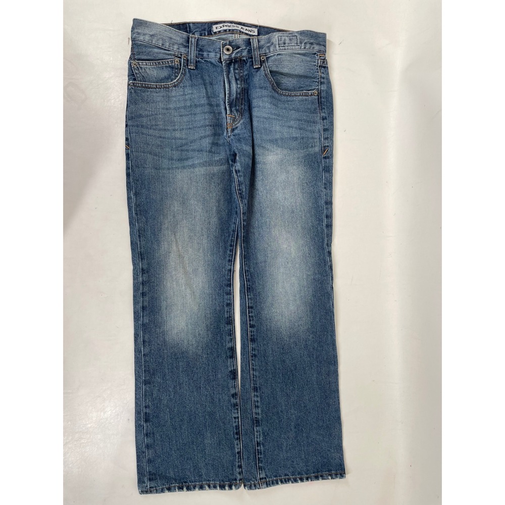Express Jeans Rocco Slim Fit Boot Cut Mens 31x30 Blue Medium Wash 100 Cotton
